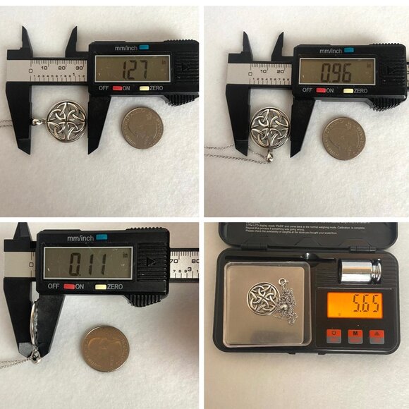 Sterling Silver 925 PAJ Round Celtic Trinity Knot Pendant Necklace 18" Chain - Picture 11 of 16